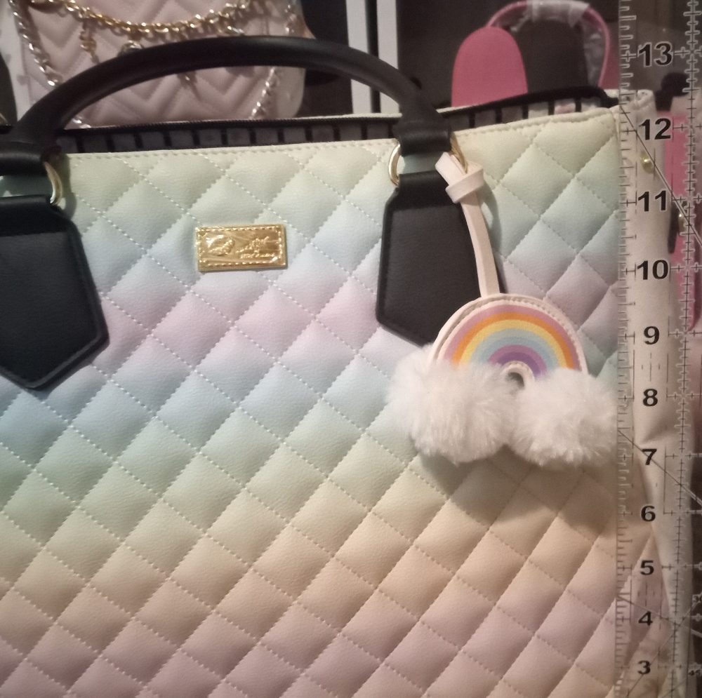 Betsey Johnson Pastel Rainbow Bag Purse